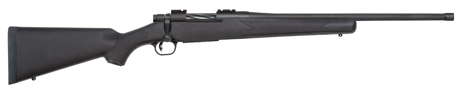 Mossberg 28013 Patriot  Full Size 450 Bushmaster 4+1 20" Matte Blued Fluted Threaded Barrel, Drilled & Tapped Matte Blued Stainless Steel Receiver, Black Fixed Synthetic Stock, Right Hand