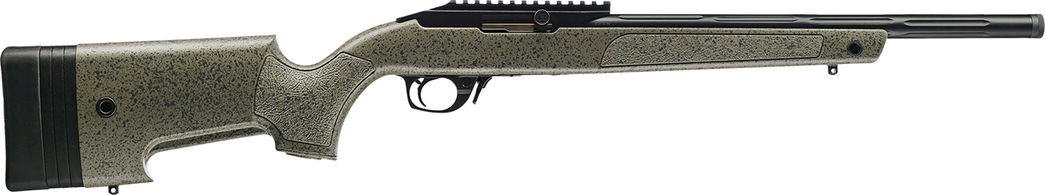 Bergara Rifles BXR001 BXR 22 LR 10+1 16.50" Matte Blued Fluted Chromoly Steel Barrel, Matte Blued Aluminum Receiver, Black Speckled Green Synthetic Stock, Right Hand