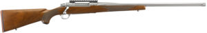 Ruger 57108 Hawkeye Hunter Full Size 30-06 Springfield 4+1 22" Satin Stainless Steel Threaded Barrel, Picatinny Rail Steel Receiver, Fixed American Walnut w/Pistol Grip Stock