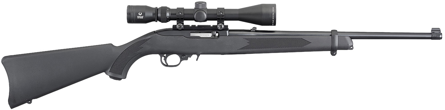 Ruger 31143 10/22 Carbine 22 LR 10+1 18.50" Satin Black Hammer Forged Barrel, Matte Black Satin Receiver, Black Fixed Stock, Right Hand, Features Viridian EON 3-9x40mm Scope