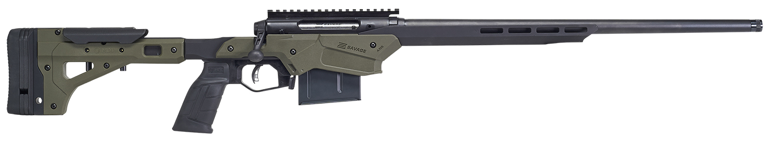 Savage Arms 57554 Axis II Precision 270 Win 5+1 22", Matte Black Barrel/Rec, OD Green Adjustable MDT Aluminum Chassis, Polymer Grip