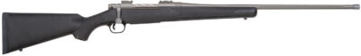 Mossberg 28129 Patriot  Full Size 7mm Rem 3+1 24" Stainless Cerakote Fluted Threaded Barrel, Drilled & Tapped Stainless Cerakote Receiver, Black Fixed Synthetic Stock, Right Hand