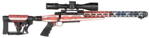 Howa HFLG65C16 M1500 APC Chassis Gen2 6.5 Creedmoor 10+1 16.25" Barrel, American Flag Cerakote Receiver, American Flag 6 Position Luth-AR MBA-4 with Aluminum Chassis Stock, Black Polymer Grip