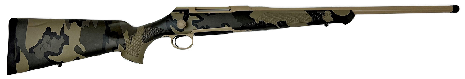 Sauer S1KVIAST65CT 100  6.5 Creedmoor 5+1 22" Threaded Barrel & Steel Receiver, Tan Metal Finish, KUIU Verde Camo Ergo MAX Synthetic Stock, Adjustable Single-Stage Trigger, Three-Position Safety