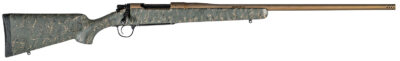 Christensen Arms 8010201200 Mesa Long Range 6.5 PRC 4+1 26" Threaded Barrel, Burnt Bronze Cerakote, Green with Black/Tan Webbing Stock