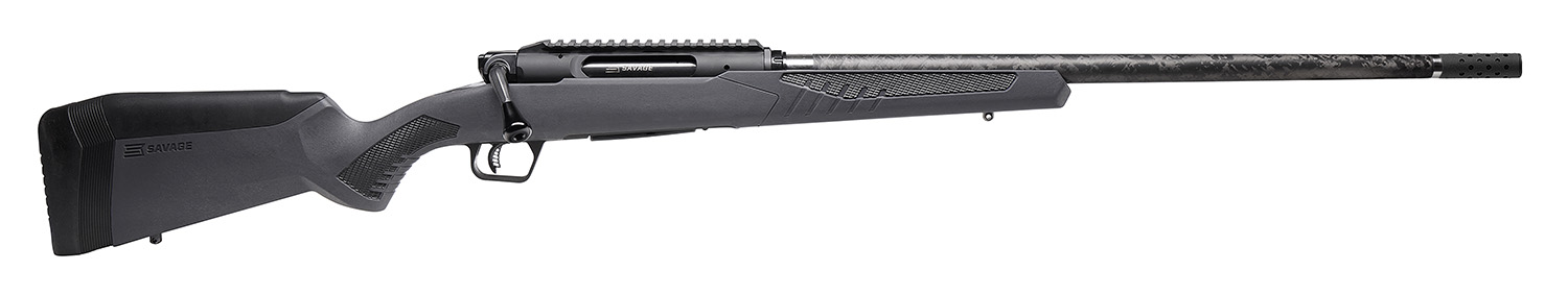 Savage Arms 57903 Impulse Mountain Hunter 300 PRC 3+1 24" Carbon Fiber Threaded Barrel, Black Aluminum Receiver w/Picatinny Rail, Gray AccuStock Synthetic Stock, Ambidextrous