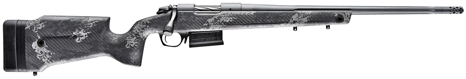 Bergara Rifles B14LM751 B-14 Crest 300 Win Mag 5+1 22" Fluted/Threaded, Sniper Gray Cerakote Barrel/Rec, Monte Carlo Carbon Fiber Stock with Black & Gray Splatter, Omni Muzzle Brake