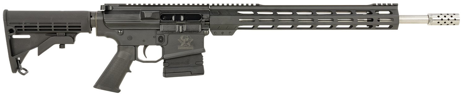 Great Lakes Firearms GL10308SSBLK AR-10  308 Win 20+1 18" Stainless, Black Rec, M-Lok Handgaurd, Carbine Stock, A2 Grip, Muzzle Brake