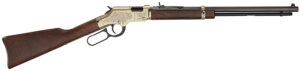 Henry H004MD4 Golden Boy Deluxe 4th Edition 22 WMR 12+1 20.50" Blued Octagon Barrel, Engraved Brasslite Rec, American Walnut Stock, Ad. Buckhorn Sights