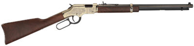 Henry H004MD4 Golden Boy Deluxe 4th Edition 22 WMR 12+1 20.50" Blued Octagon Barrel, Engraved Brasslite Rec, American Walnut Stock, Ad. Buckhorn Sights