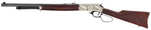 Henry H010BGWL Wildlife  45-70 Gov 4+1 22" Blued Octagon, Polished Brass Engraved Rec, American Walnut Furniture, Large Loop Lever, Adj. Brass Bead Sight
