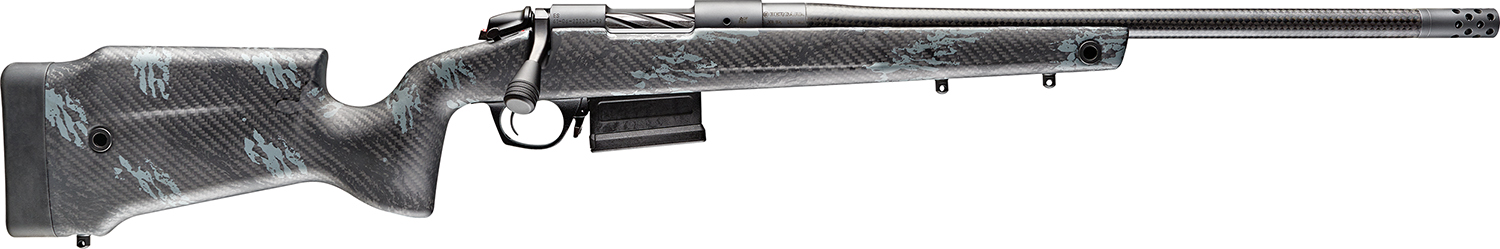 Bergara Rifles B14S751CF B-14 Crest 308 Win 5+1 20" Sniper Gray Cerakote #5 Contour Threaded Barrel, Sniper Gray Cerakote Steel Receiver, Black & Gray Sponge Fixed Carbon Fiber Stock