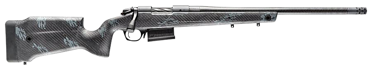 Bergara Rifles B14LM7513CF B-14 Crest 7mm PRC 5+1 22" Sniper Gray Cerakote #5 Contour Threaded Barrel, Sniper Gray Cerakote Steel Receiver, Black & Gray Sponge Fixed Carbon Fiber Stock