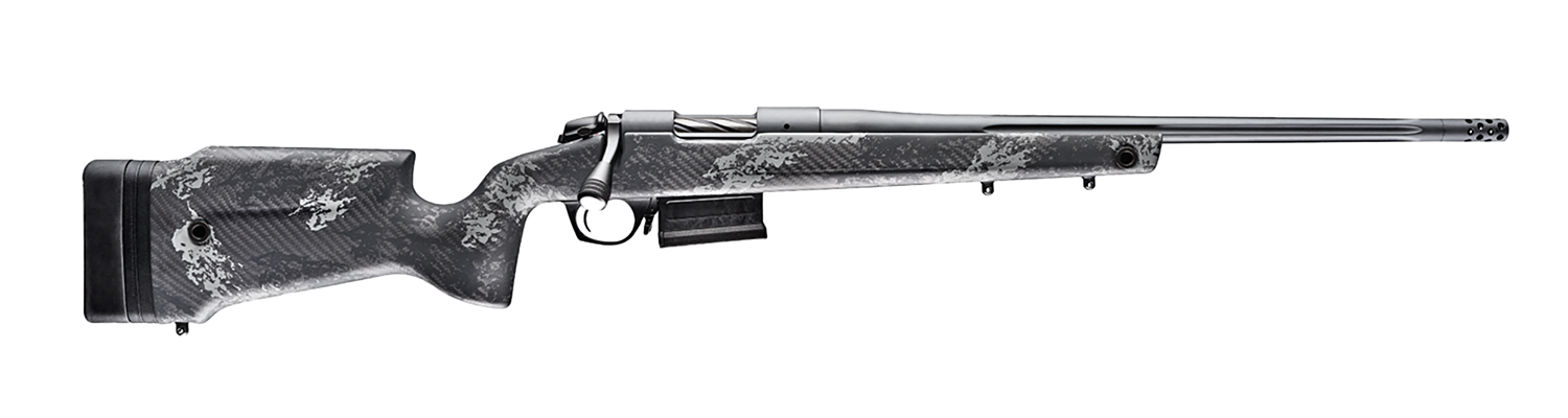 Bergara Rifles B14S754 B-14 Crest 22-250 Rem 5+1 20" Sniper Gray Cerakote #5 Contour Threaded Barrel, Sniper Gray Cerakote Steel Receiver, Black & Gray Sponge Fixed Carbon Fiber Stock