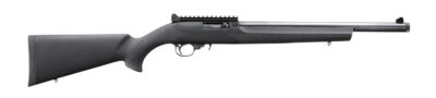 Ruger 31197 10/22 Carbine 22 LR 10+1 16.12" Threaded Bull Barrel, Black, Hogue Overmolded Stock, Ghost Ring Sight, Optic Mount