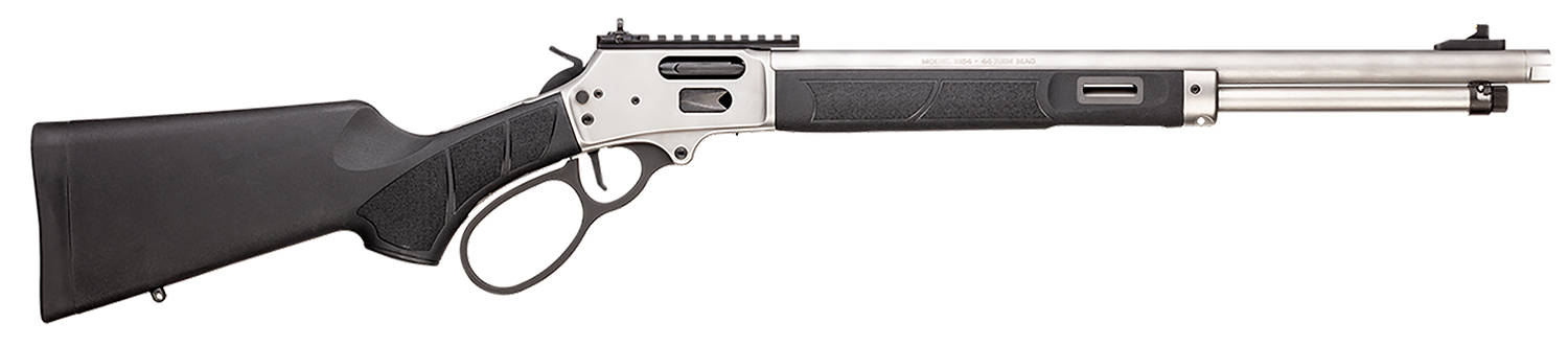 Smith & Wesson 13812 1854  44 Mag 9+1 19.25" Stainless Steel Threaded Barrel, Picatinny Rail Receiver, Fixed Black Synthetic Stock