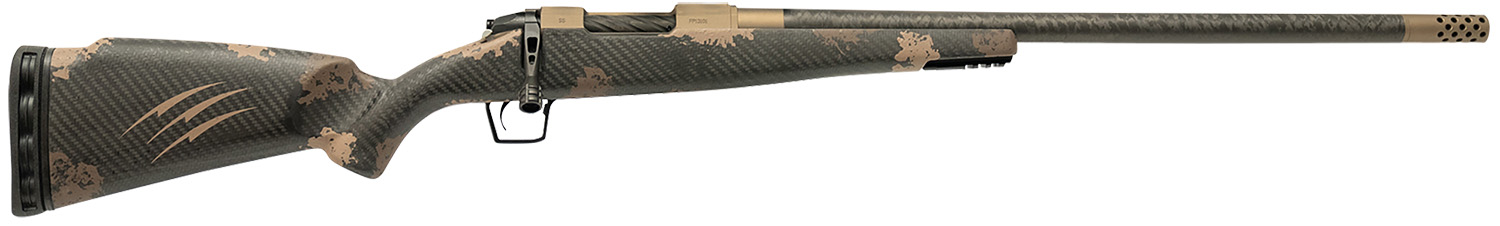Fierce Firearms ROG65PRC20BRS Carbon Rogue  Full Size 6.5 PRC 3+1 20" Hand Lapped/Match Grade Threaded Barrel, Smoked Bronze Cerakote Steel Receiver, Sonora Ambush Camo Fierce Rogue Carbon Fiber Stock