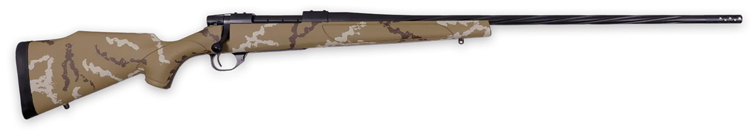 Weatherby VHH300NR6B Vanguard Outfitter Full Size 300 Win Mag 3+1 26" Black Cerakote #2 Fluted/Threaded Barrel & Drilled & Tapped Steel Receiver. Tan w/Brown & White Sponge Monte Carlo Synthetic Stock