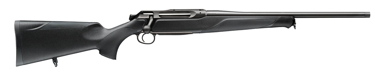 Sauer 80117637 505 XT Full Size 300 Win Mag 2+1 24" Titanium Gray Threaded Barrel, Saddle Mount Steel Receiver, Black Fixed Synthetic Stock