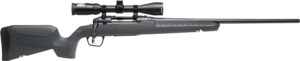 Savage Arms 32229 Axis 2 XP Combo Compact 243 Win 4+1 20" Matte Black Heavy Sporter Barrel & Drilled & Tapped Carbon Steel Receiver, Fixed Matte Gray Synthetic Stock, Right Hand, Boresighted 3-9x40mm