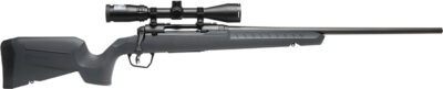 Savage Arms 32229 Axis 2 XP Combo Compact 243 Win 4+1 20" Matte Black Heavy Sporter Barrel & Drilled & Tapped Carbon Steel Receiver, Fixed Matte Gray Synthetic Stock, Right Hand, Boresighted 3-9x40mm