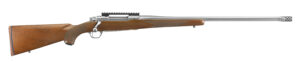 Ruger 57144 Hawkeye Hunter 7mm PRC 3+1 24" Satin Threaded Barrel, Satin Picatinny Rail Stainless Steel Receiver, Fixed American Walnut Stock, Right Hand