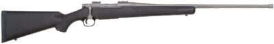 Mossberg 28245 Patriot  Full Size 6.5 PRC 4+1 24" Stainless Cerakote Fluted Threaded Barrel, Drilled & Tapped Stainless Cerakote Receiver, Black Fixed Synthetic Stock