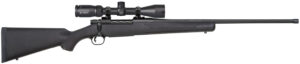 Mossberg 28249 Patriot w/Optic 7mm PRC 3+1 24" Matte Blued Threaded Barrel, Matte Blued Drilled & Tapped Receiver, Fixed Black Synthetic Stock, Vortex Crossfire II 3-9x40mm
