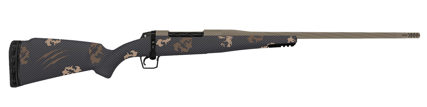Fierce Firearms TWROG7PRC20BRS Twisted Rogue 7mm PRC 20" Smoked Bronze Cerakote Steel Threaded Barrel, Drilled & Tapped Steel Receiver LR Negative Comb, Sonora Ambush Camo Carbon Fiber Stock