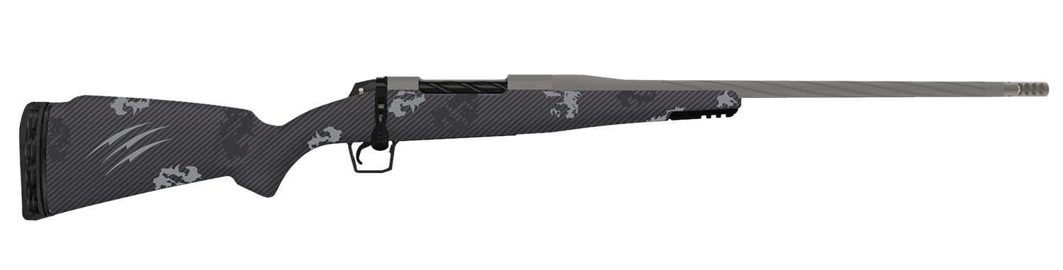 Fierce Firearms TWROG7PRC22GP Twisted Rogue 7mm PRC 22" Tungsten Cerakote Steel Threaded Barrel, Drilled & Tapped Steel Receiver, LR Negative Comb Phantom Camo Carbon Fiber Stock