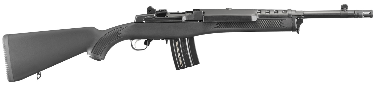 Ruger 5864 Mini-14 Tactical 300 Blackout 20+1 16.12" Blued Threaded Barrel, Blued Drilled & Tapped Steel Receiver, Black Synthetic Fixed Stock, Right Hand