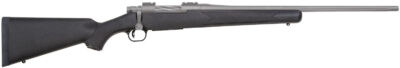 Mossberg 28005 Patriot  243 Win 5+1 22" Stainless Cerakote Fluted Barrel, Stainless Cerakote Receiver Drilled & Tapped, Black Fixed Synthetic Stock, Right Hand