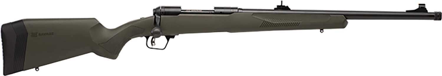 Savage Arms 57018 110 Hog Hunter Full Size 223 Rem 4+1 20" Matte Black Threaded Barrel, Carbon Steel Drilled & Tapped Receiver, AccuFit w/Adj Comb & LOP OD Green Synthetic Stock, Right Hand