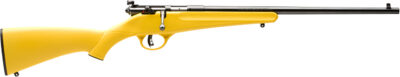 Savage Arms 13805 Rascal  Youth 22 LR 1rd 16.13" Matte Black Sporter Barrel, Matte Black Carbon Steel Receiver, Yellow Fixed Synthetic Stock, Right Hand