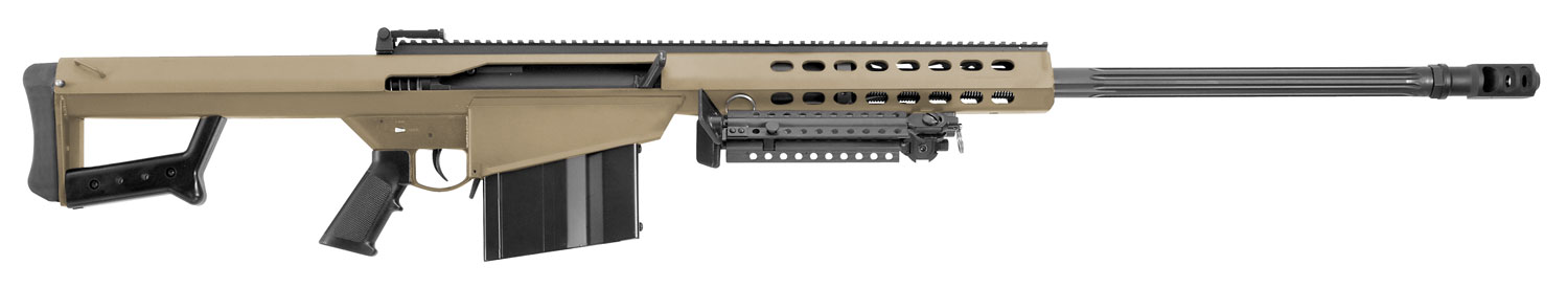 Barrett 14031 M82A1 50 BMG 10+1 29" Fluted Barrel, Flat Dark Earth Cerakote Steel Receiver, M1913 Picatinny Acc. Rail, FDE Synthetic Stock w/Sorbothane Recoil Pad, Includes Hard Carry Case