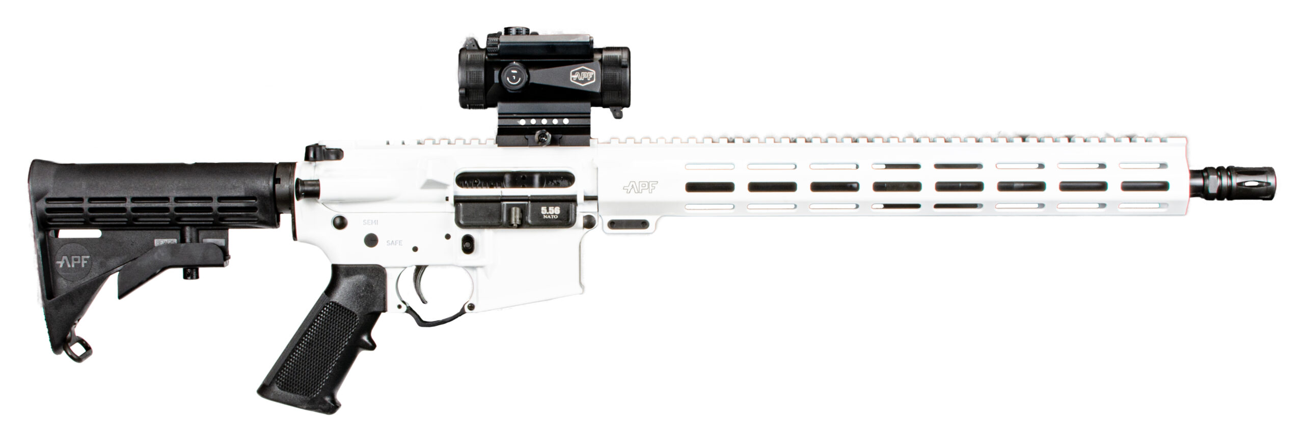 APF GUARDIAN 5.56 WHITE 16 MLOK M4 30RD OPTICS